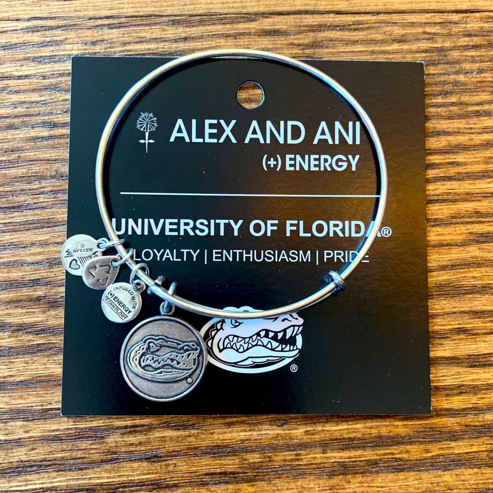 Alex and Ani UF Florida Gators silver bracelet